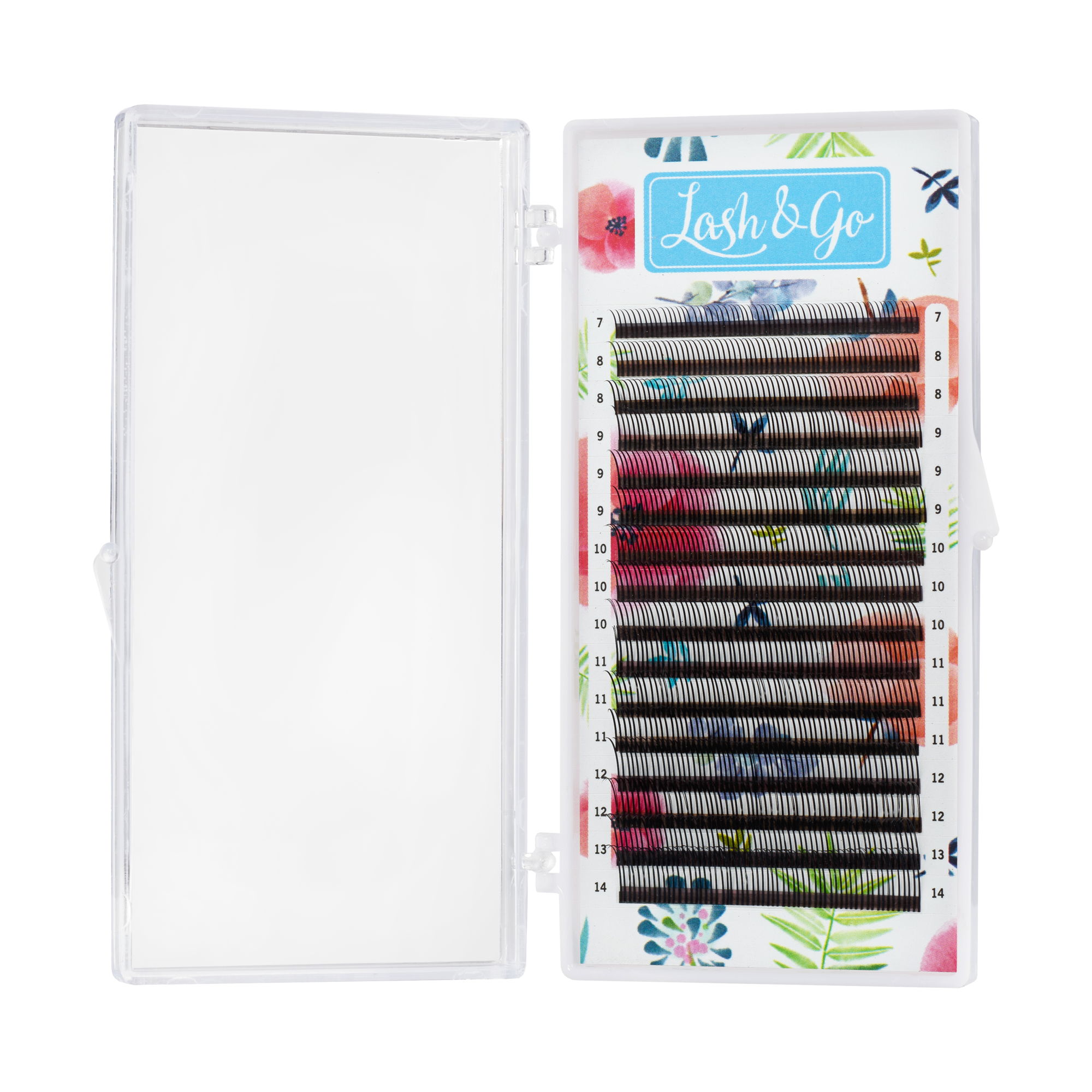Черные ресницы Lash&Go 3D 0,07/D/7-14 mm (16 линий)