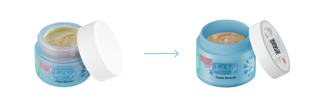Усовершенствованная упаковка Кремового ремувера Lash&Go «Ariel» (15 гр)