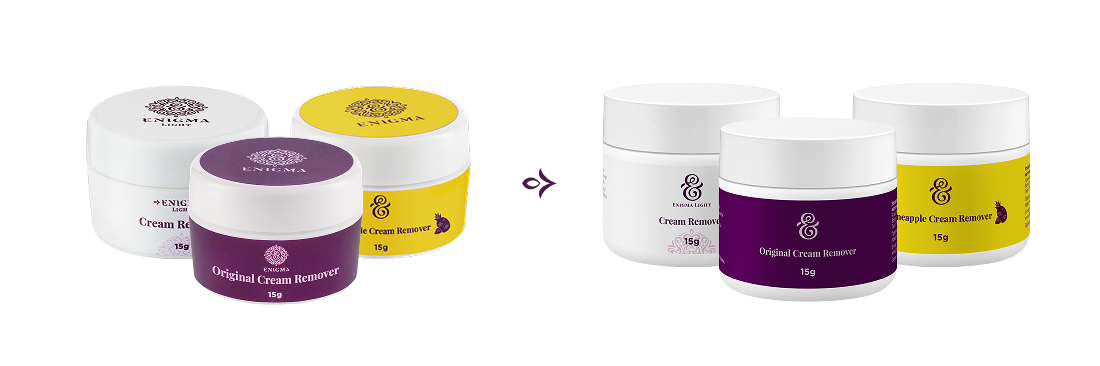 Обновленная упаковка кремовых ремуверов Enigma и Enigma Light