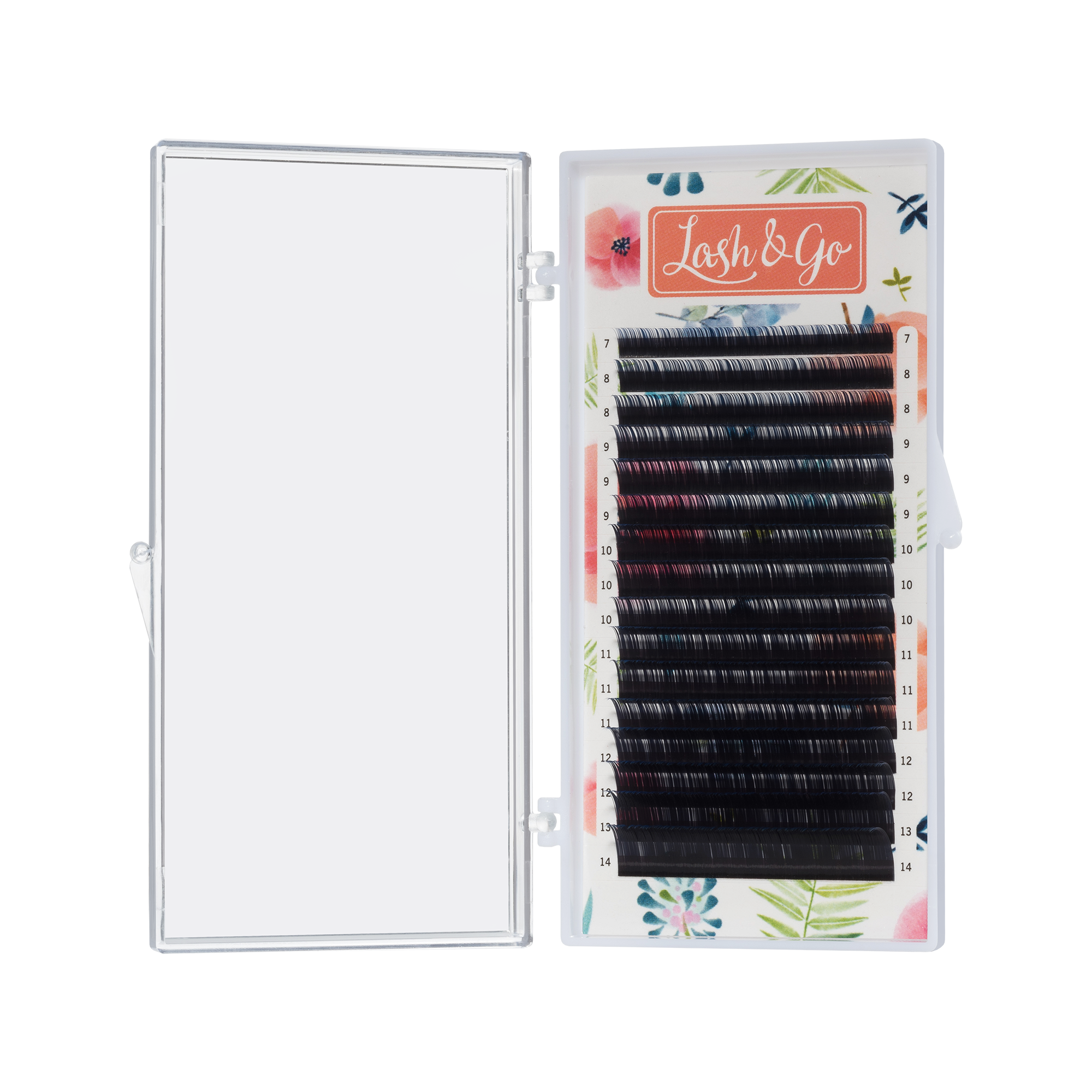 Черные ресницы Lash&Go микс 0,10/L/7-14 mm new (16 линий)